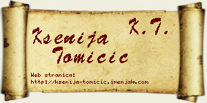 Ksenija Tomičić vizit kartica